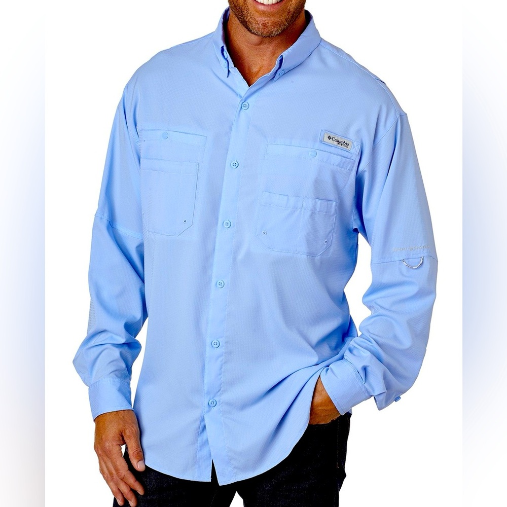 Columbia Sky Blue Casual Shirt LARGE